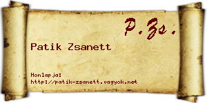 Patik Zsanett névjegykártya